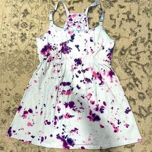 Hand Dyed Tie Dye Cotton Maternity Nursing Tank Top With Shelf Bra Size Small